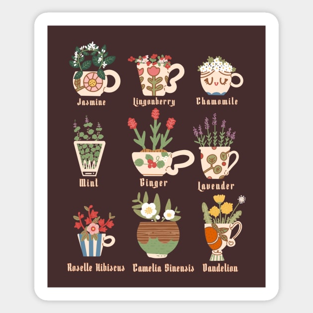 Tea Botanicals Sticker by Fluffymafi